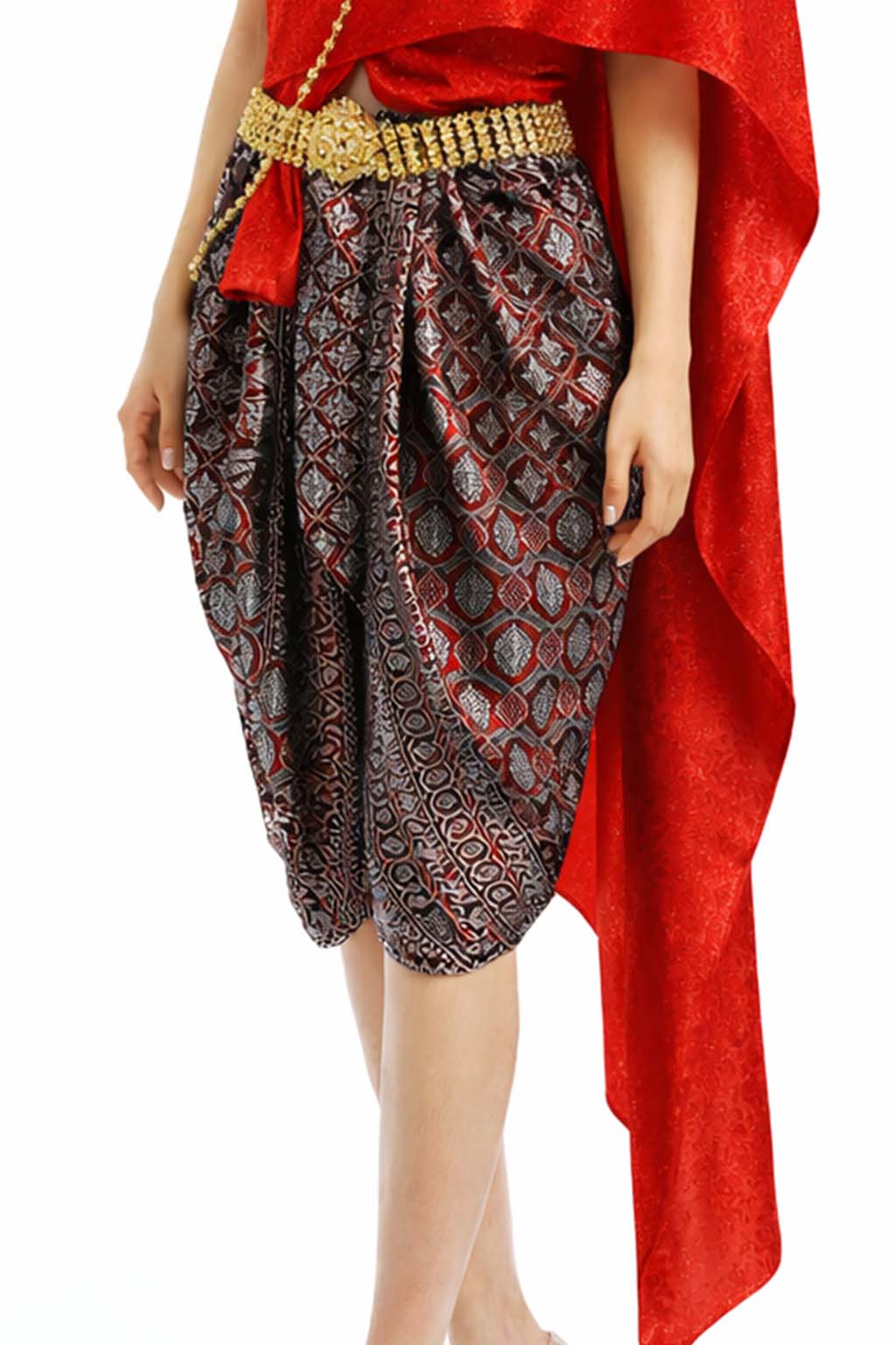 Ladies Thai Traditional Dress - Wedding Attire Formal Outfit Red