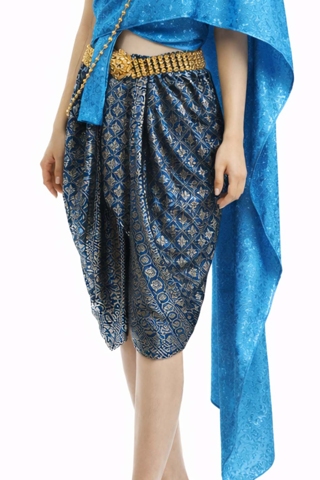 Ladies Thai Traditional Dress - Wedding Attire Formal Outfit Sky Blue