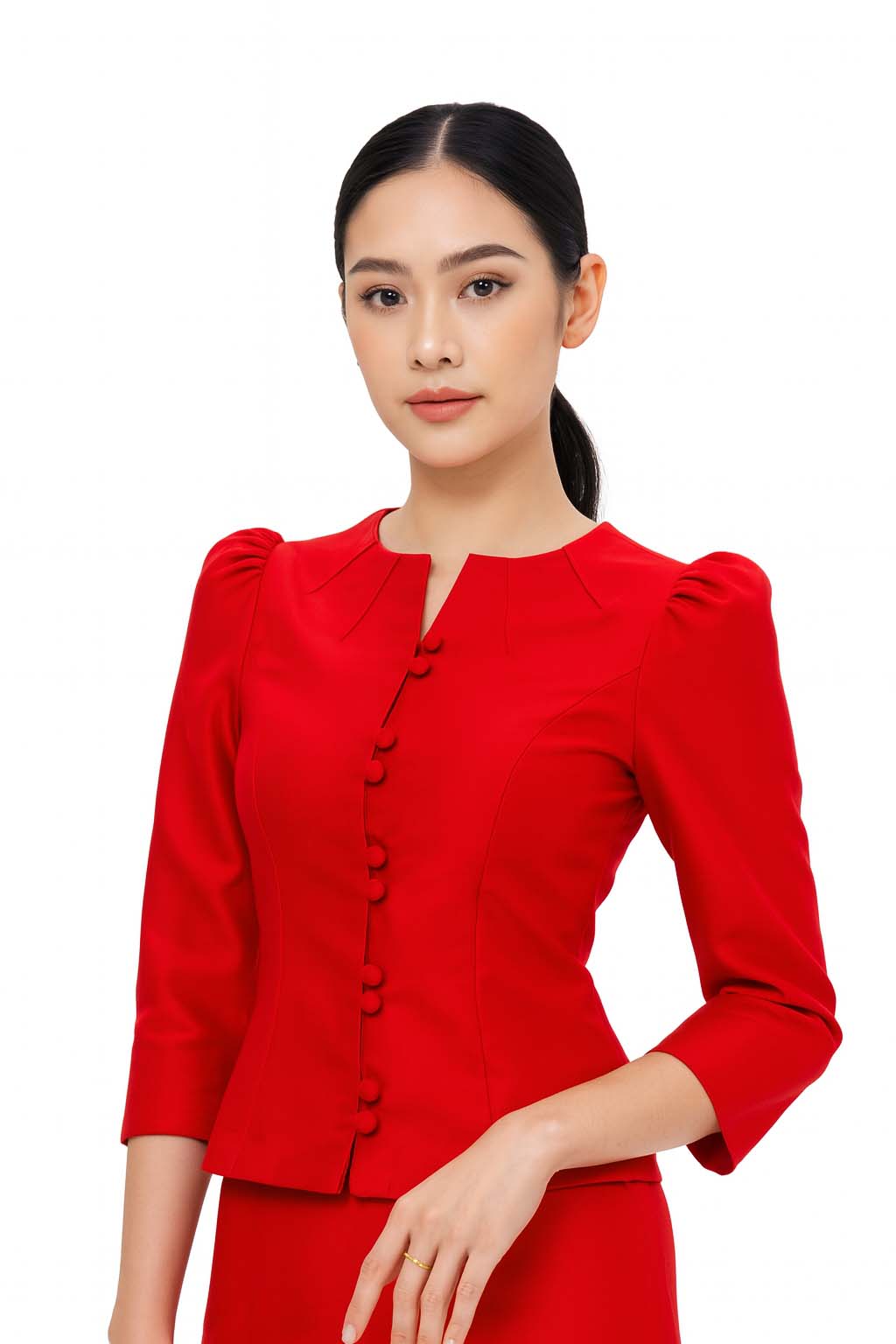 Siam Regal's Ladies Thai Silk Blouse Double Button Closure