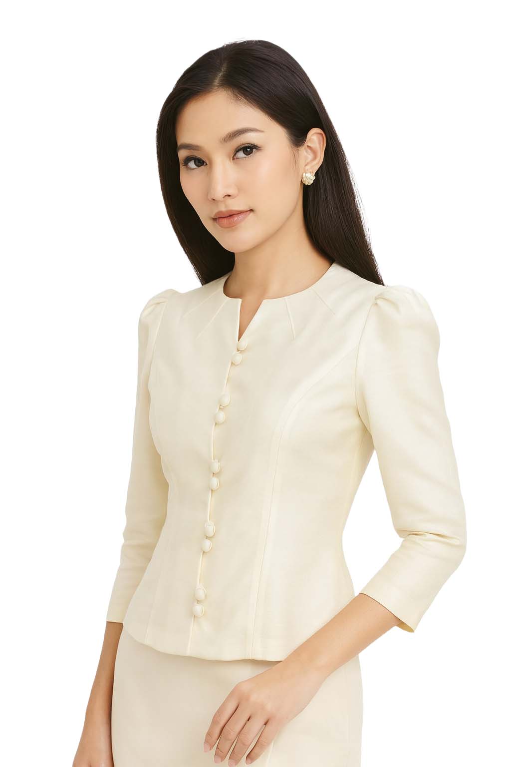 Siam Regal's Ladies Thai Silk Blouse Double Button Closure