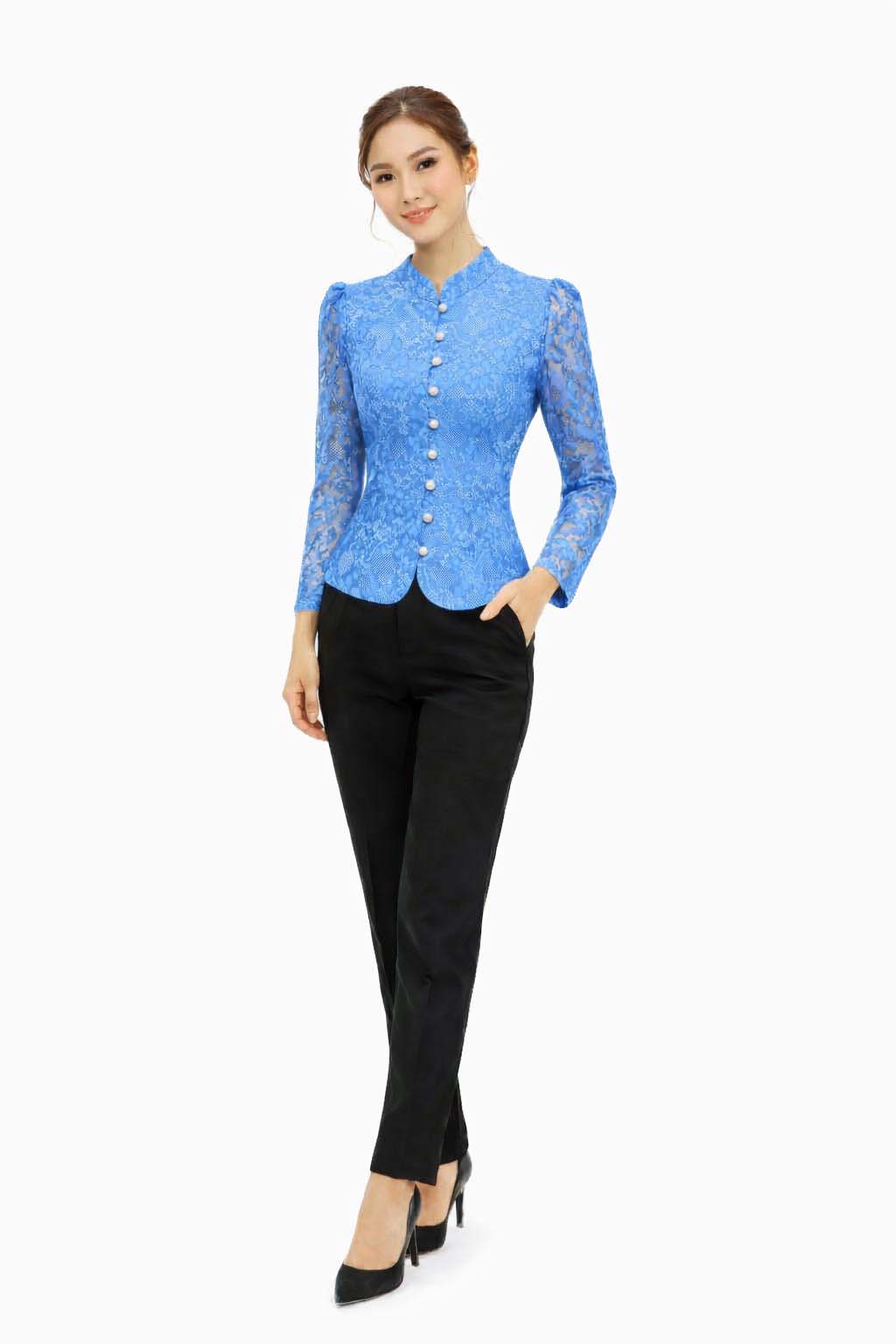 Ladies Thai Silk Lace Blouse – Authentic Traditional Thai Shirt for Weddings & Formal Occasions Siam Regal 🇹🇭