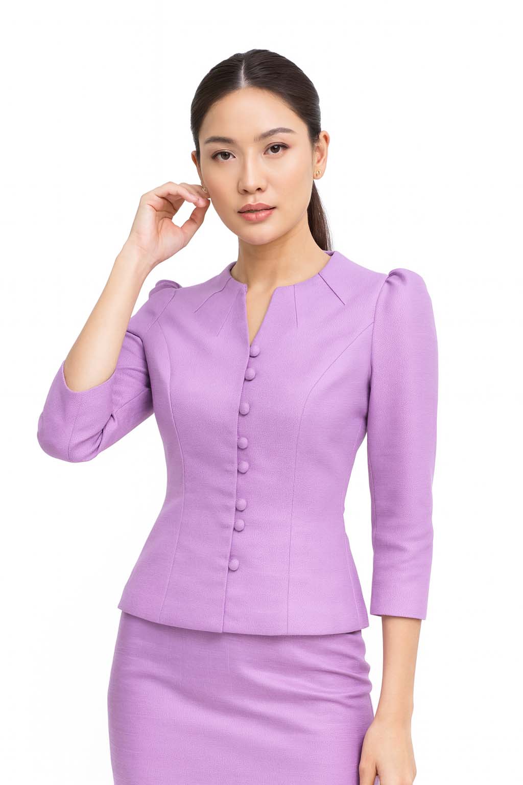 Siam Regal's Ladies Thai Silk Blouse Double Button Closure