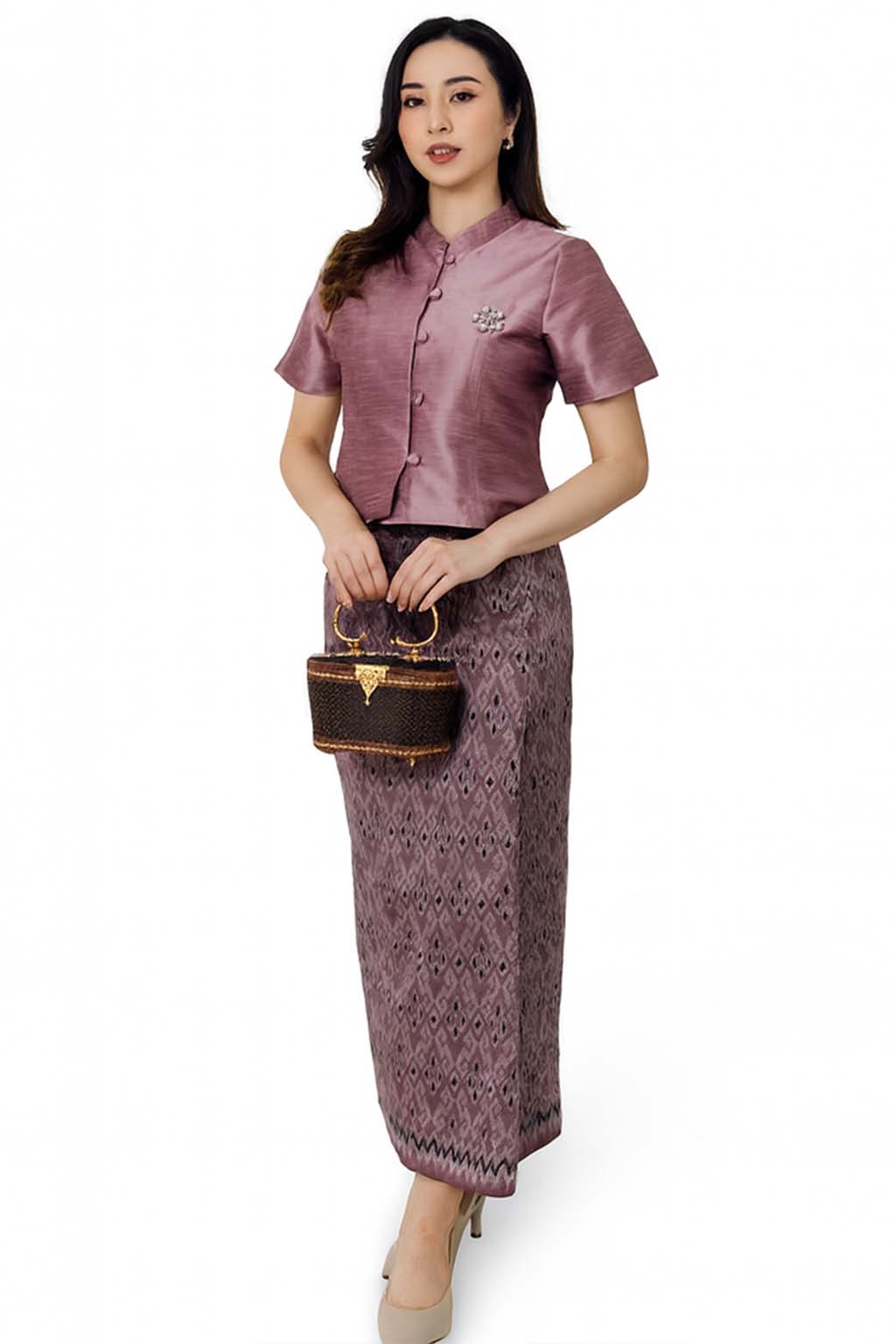 Ladies Luxury Thai Dress 2 Piece Set - Women's Formal Wedding Guest Attire Outfit