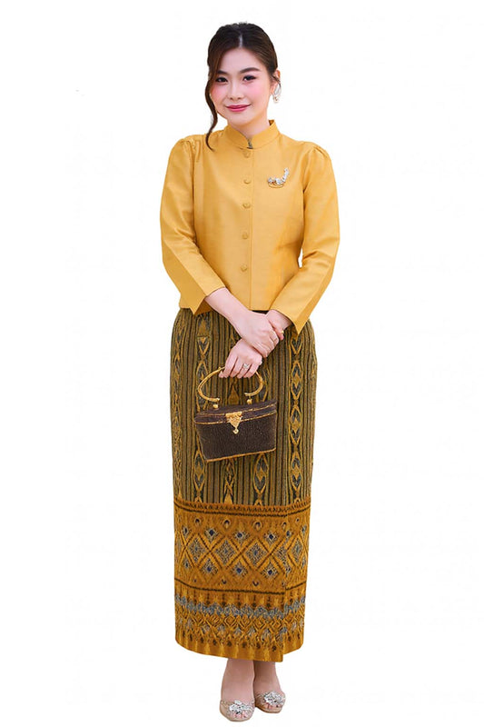 Ladies Luxury Thai Dress 2 Piece Set - Women's Formal Wedding Guest Attire Outfit