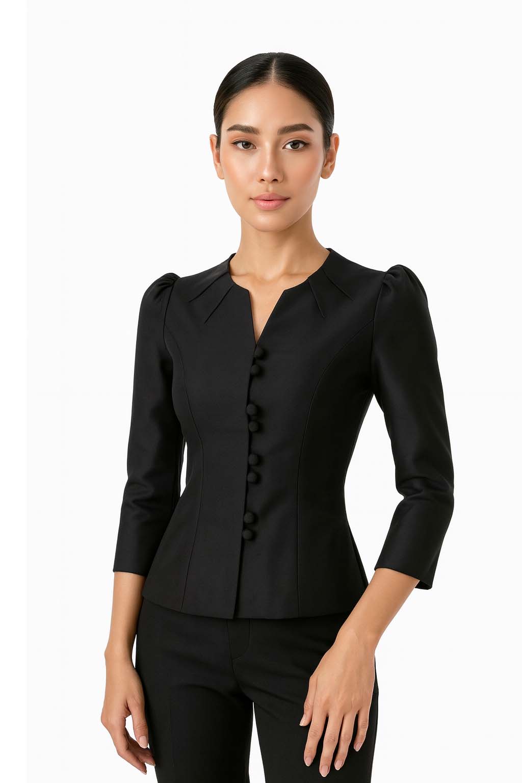 Siam Regal's Ladies Thai Silk Blouse Double Button Closure