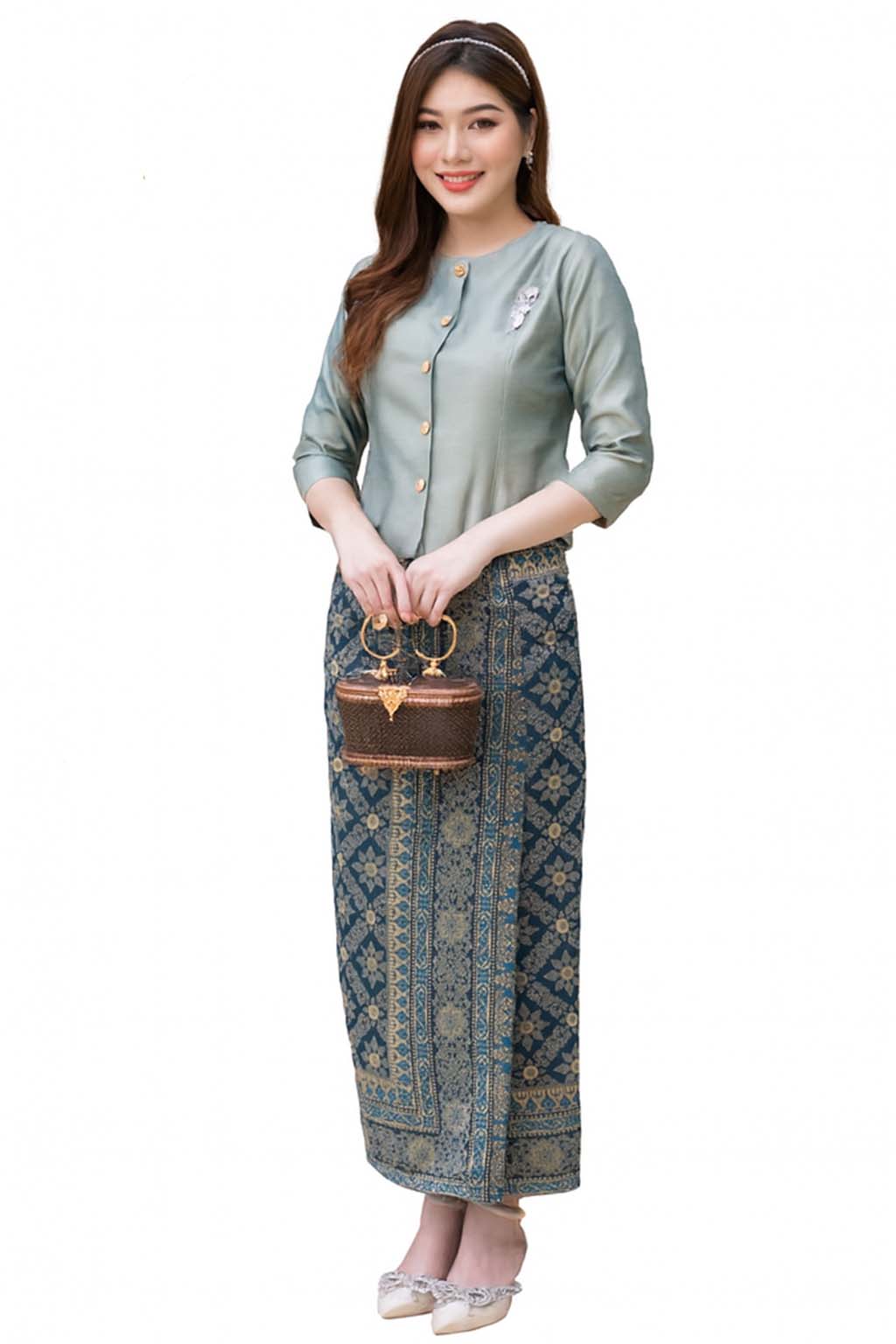 Ladies Luxury Thai Dress 2 Piece Set - Women's Formal Wedding Guest Attire Outfit