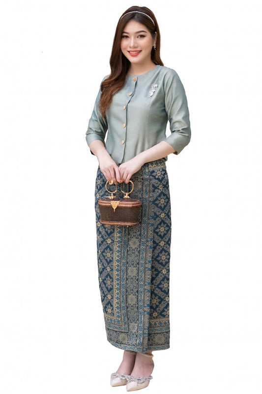 Ladies Luxury Thai Dress 2 Piece Set - Women's Formal Wedding Guest Attire Outfit