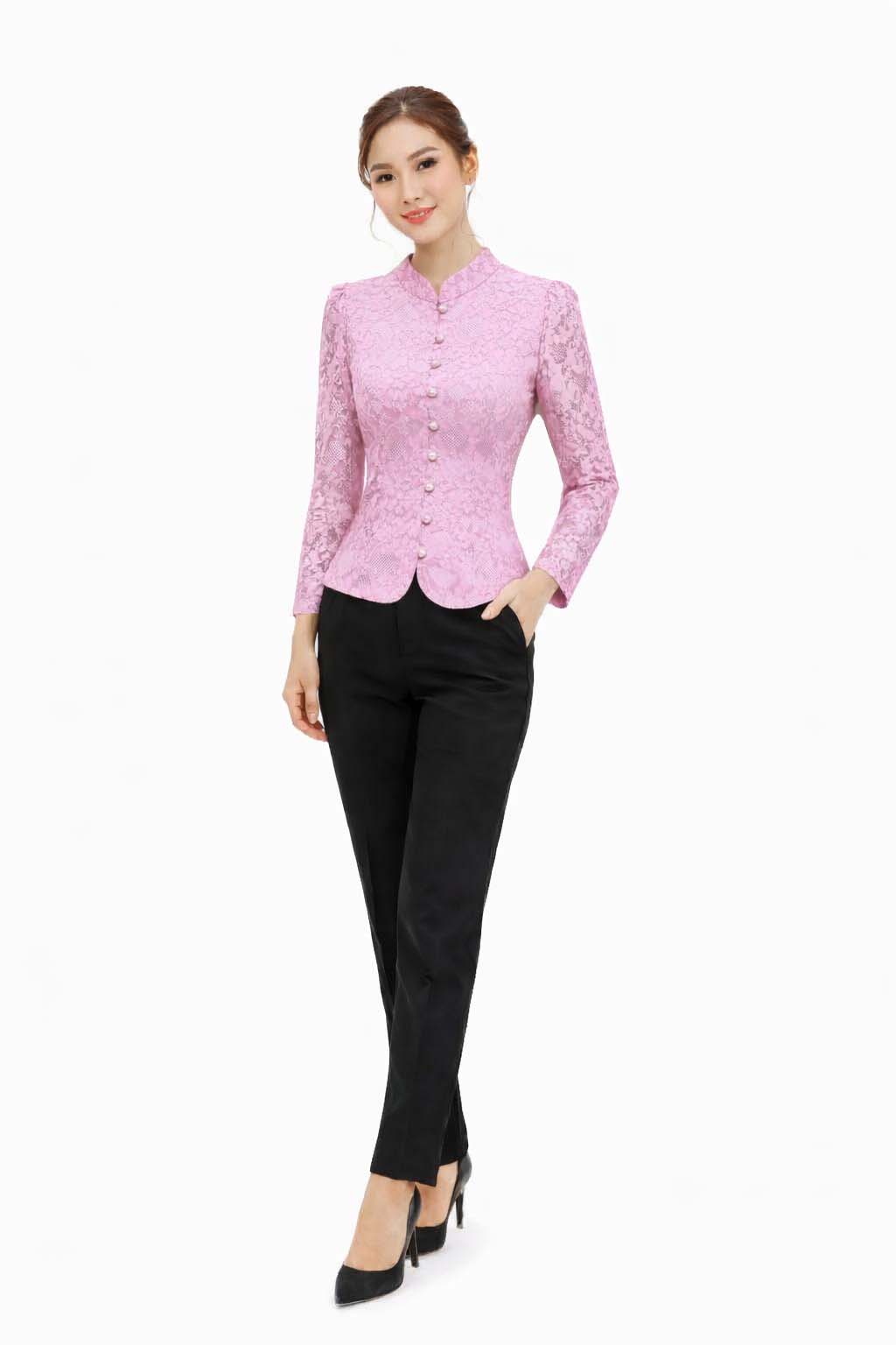 Ladies Thai Silk Lace Blouse – Authentic Traditional Thai Shirt for Weddings & Formal Occasions Siam Regal 🇹🇭