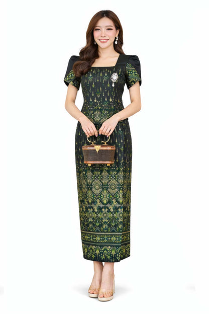 Ladies Luxury Thai Dress 2 Piece Set - Women's Formal Wedding Guest Attire Outfit (Copy)
