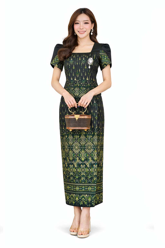 Ladies Luxury Thai Dress 2 Piece Set - Women's Formal Wedding Guest Attire Outfit (Copy)