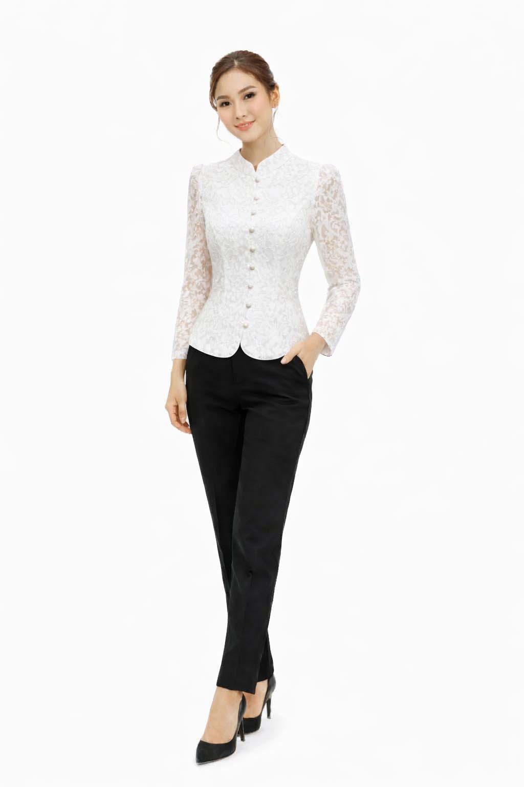 Ladies Thai Silk Lace Blouse – Authentic Traditional Thai Shirt for Weddings & Formal Occasions Siam Regal 🇹🇭