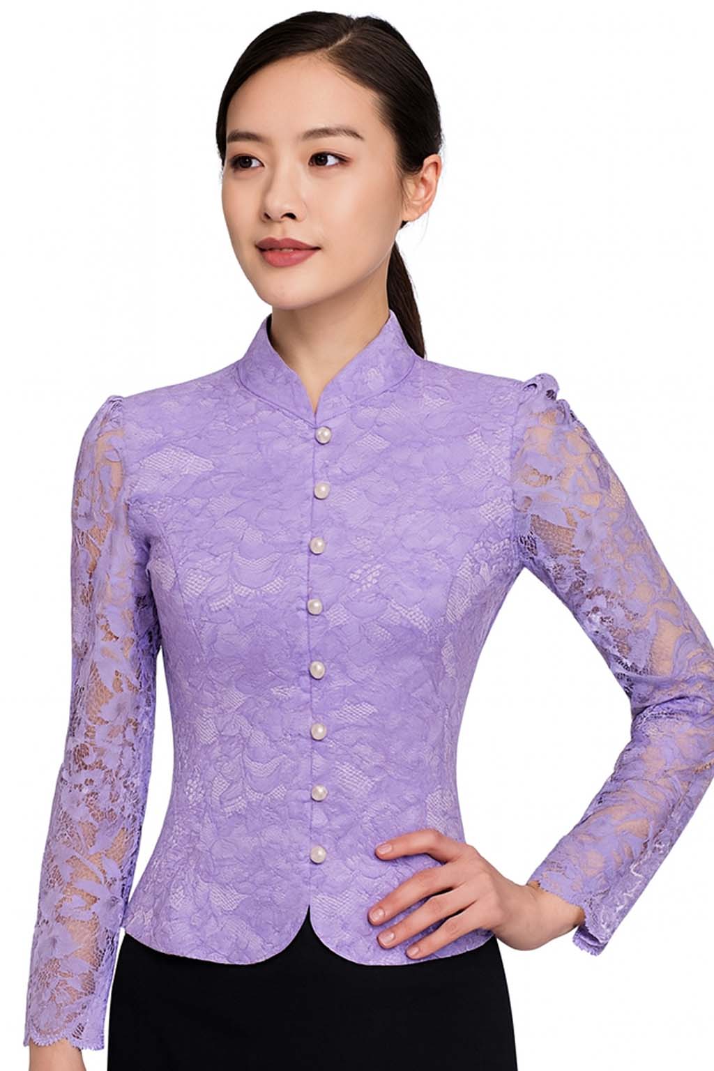 Ladies Thai Silk Blouse Light Purple