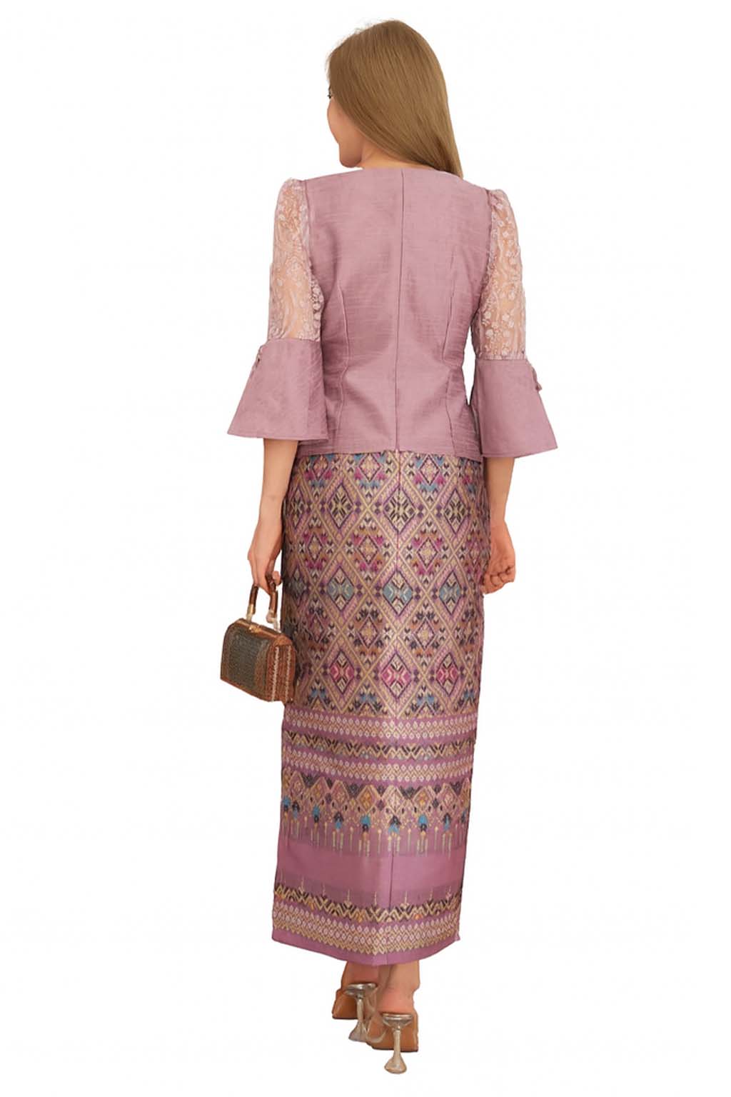 Ladies Luxury Thai Dress 2 Piece Set - Women's Formal Wedding Guest Attire Outfit