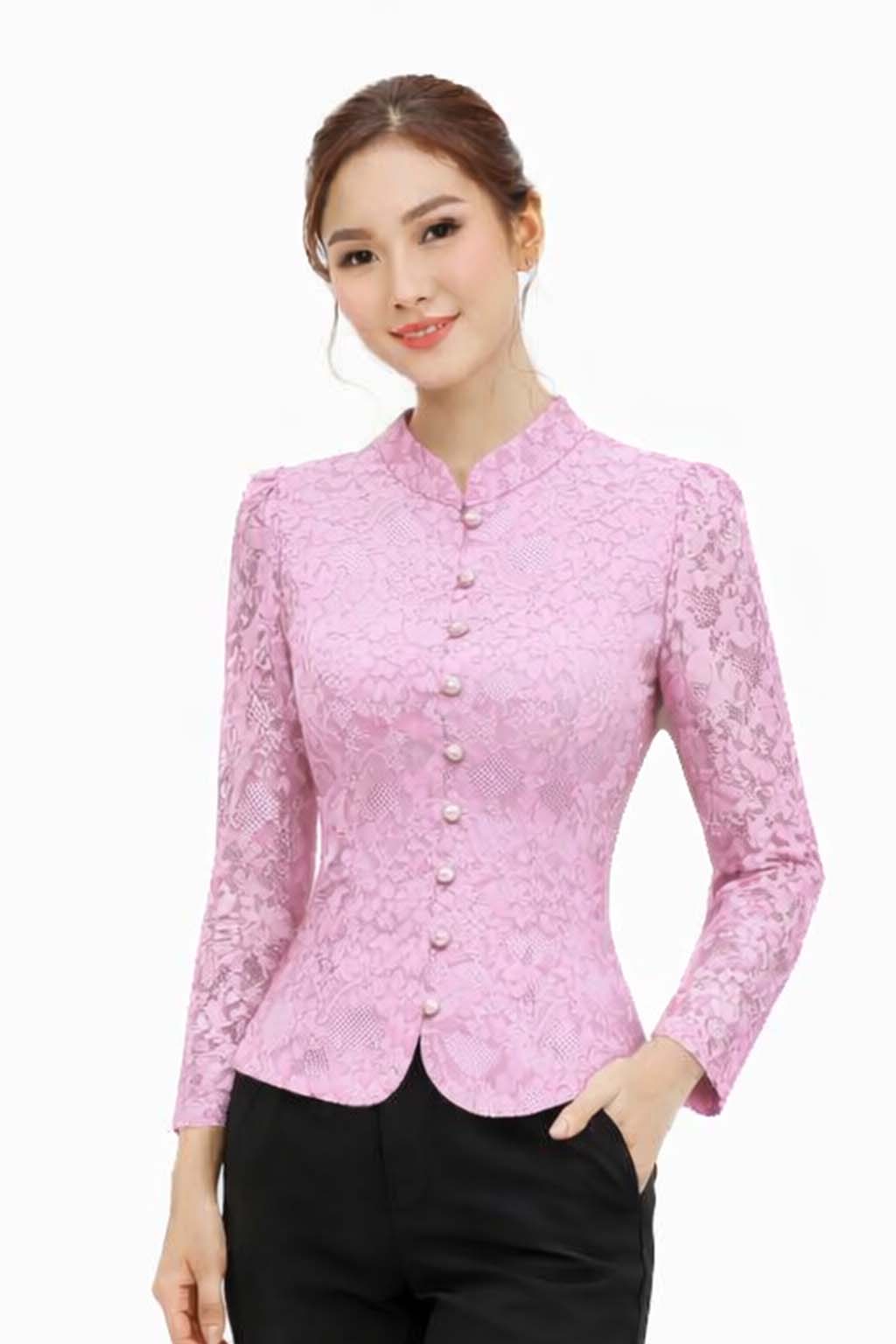 Ladies Thai Silk Lace Blouse – Authentic Traditional Thai Shirt for Weddings & Formal Occasions Siam Regal 🇹🇭