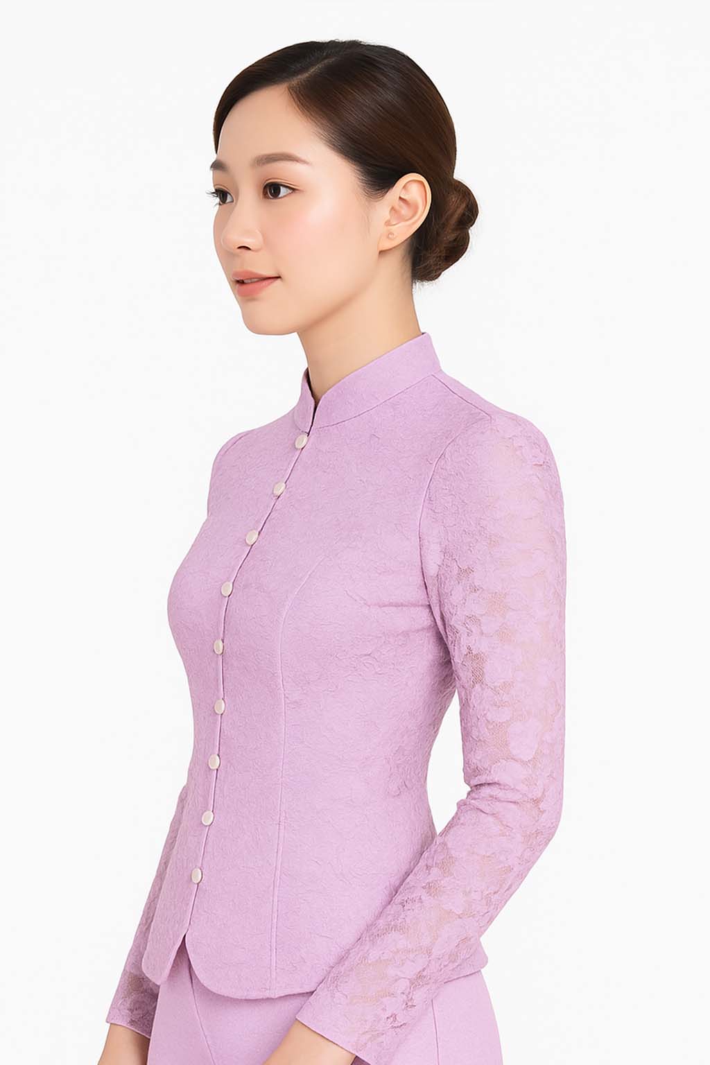 Ladies Thai Silk Blouse Electric Lavender