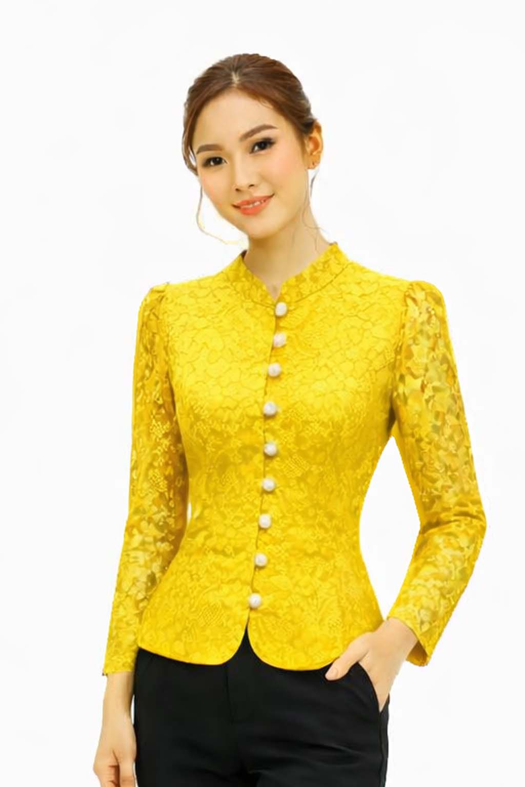 Ladies Thai Silk Lace Blouse – Authentic Traditional Thai Shirt for Weddings & Formal Occasions Siam Regal 🇹🇭