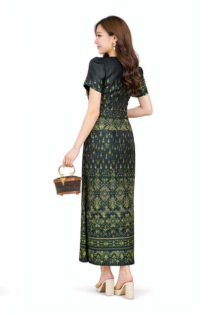 Ladies Luxury Thai Dress 2 Piece Set - Women's Formal Wedding Guest Attire Outfit (Copy)