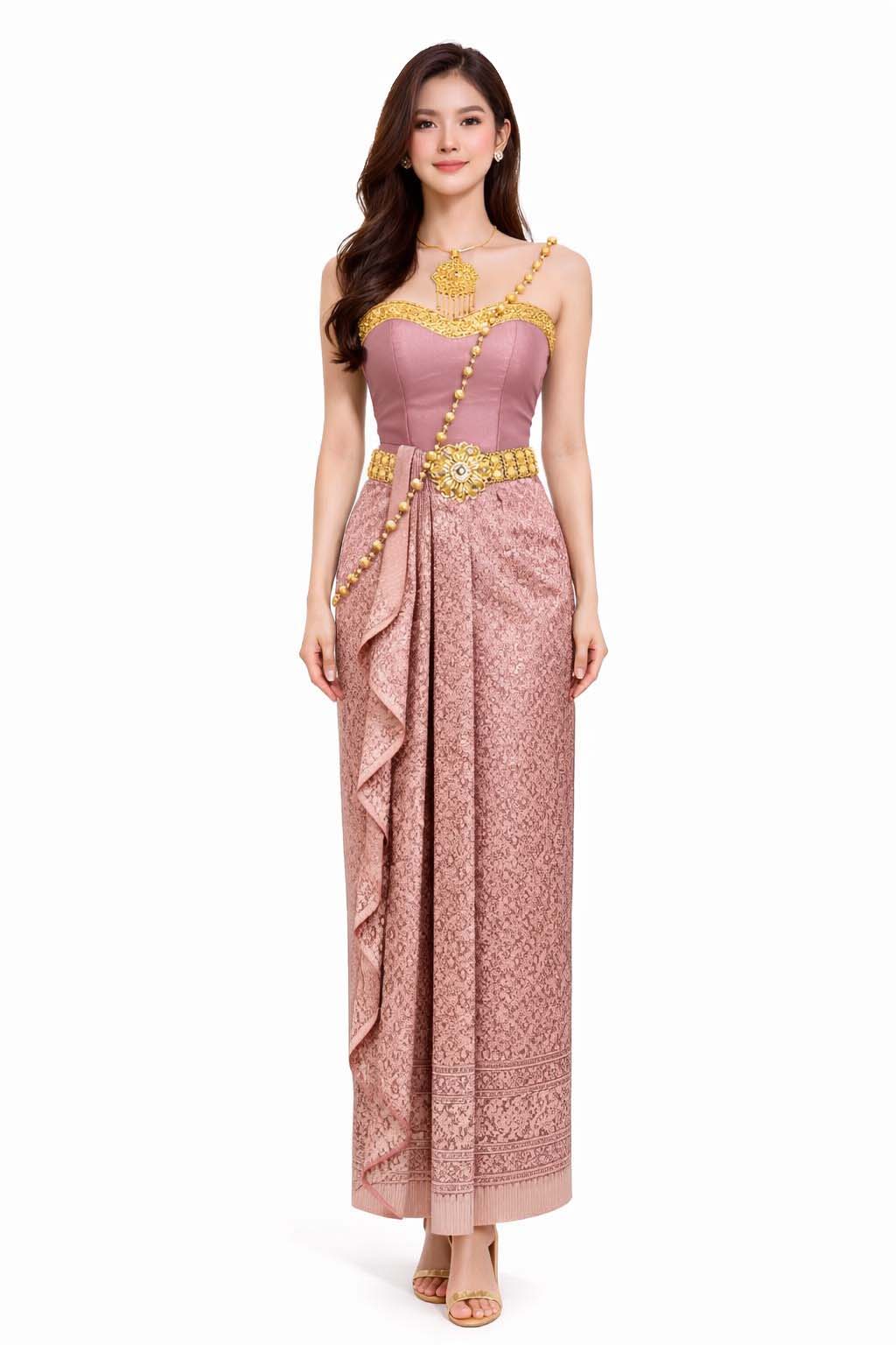 Thai Silk Wedding Dress – Lotus Pink Modern Thai Formal Outfit | Siam Regal
