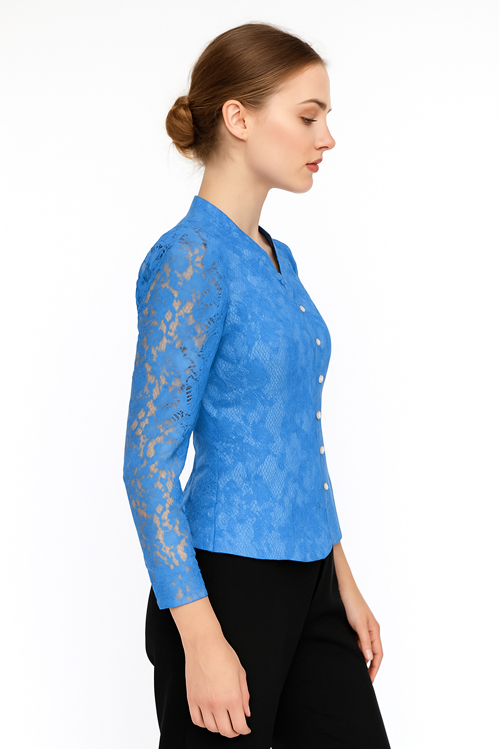 Ladies Thai Silk Blouse Sky Blue