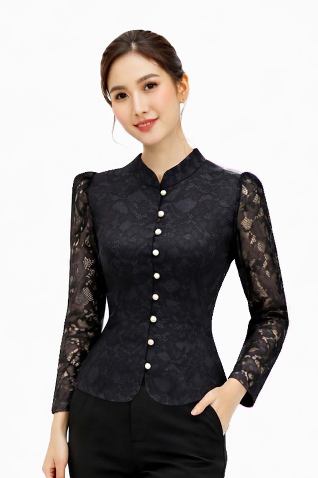 Ladies Thai Silk Lace Blouse – Authentic Traditional Thai Shirt for Weddings & Formal Occasions Siam Regal 🇹🇭