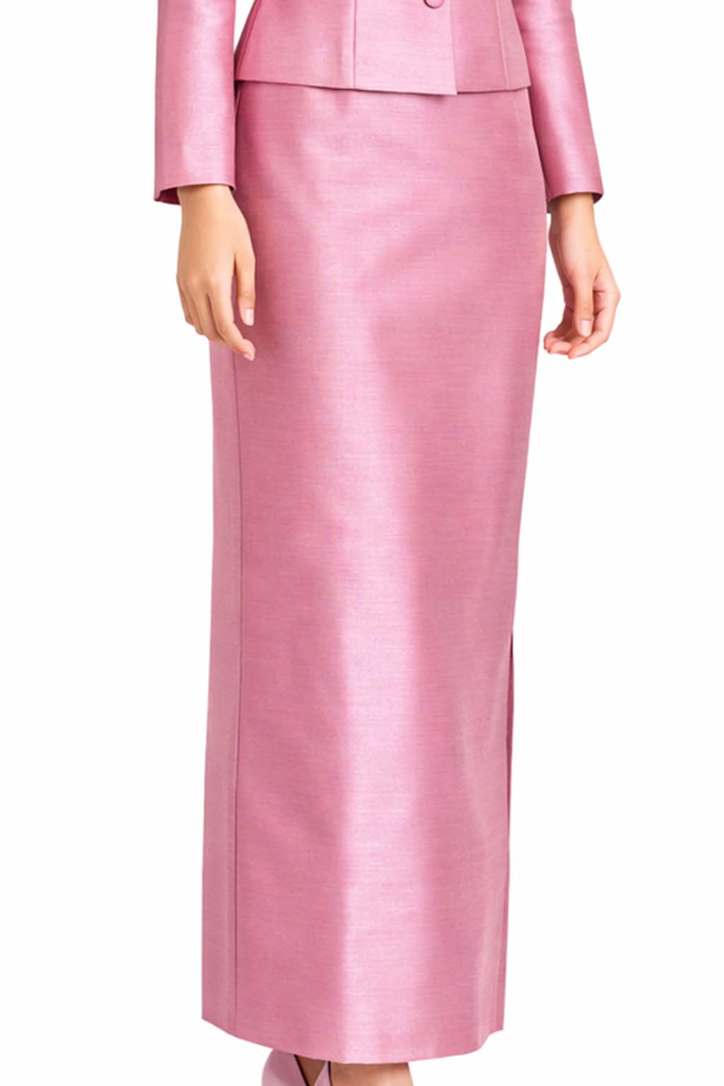 Ladies Rose Elegant Thai Silk 2 Piece Outfit - Fitted Blouse & Skirt Formal Wedding Attire