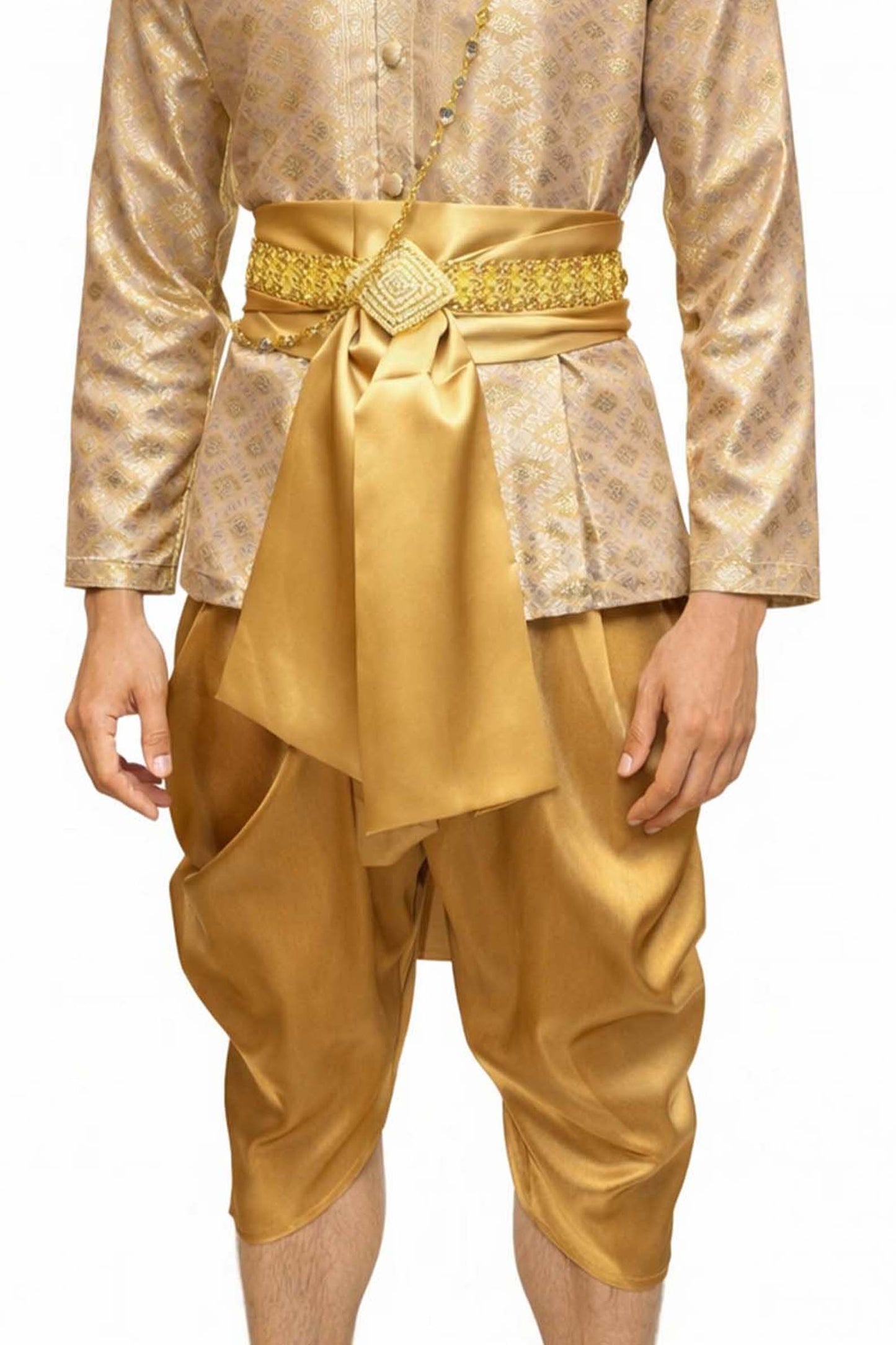 Thai Wedding Outfit For Men "Chut Thai" Gold Silk Attire Traditional Formal Wear | Siam Regal