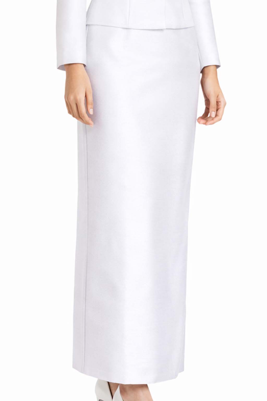 SIAM REGAL Ladies Pure White Elegant Thai Silk 2 Piece Outfit - Fitted Blouse & Skirt Formal Wedding Attire