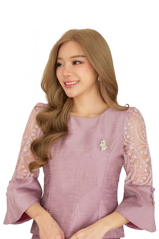 Ladies Luxury Thai Dress 2 Piece Set - Women's Formal Wedding Guest Attire Outfit