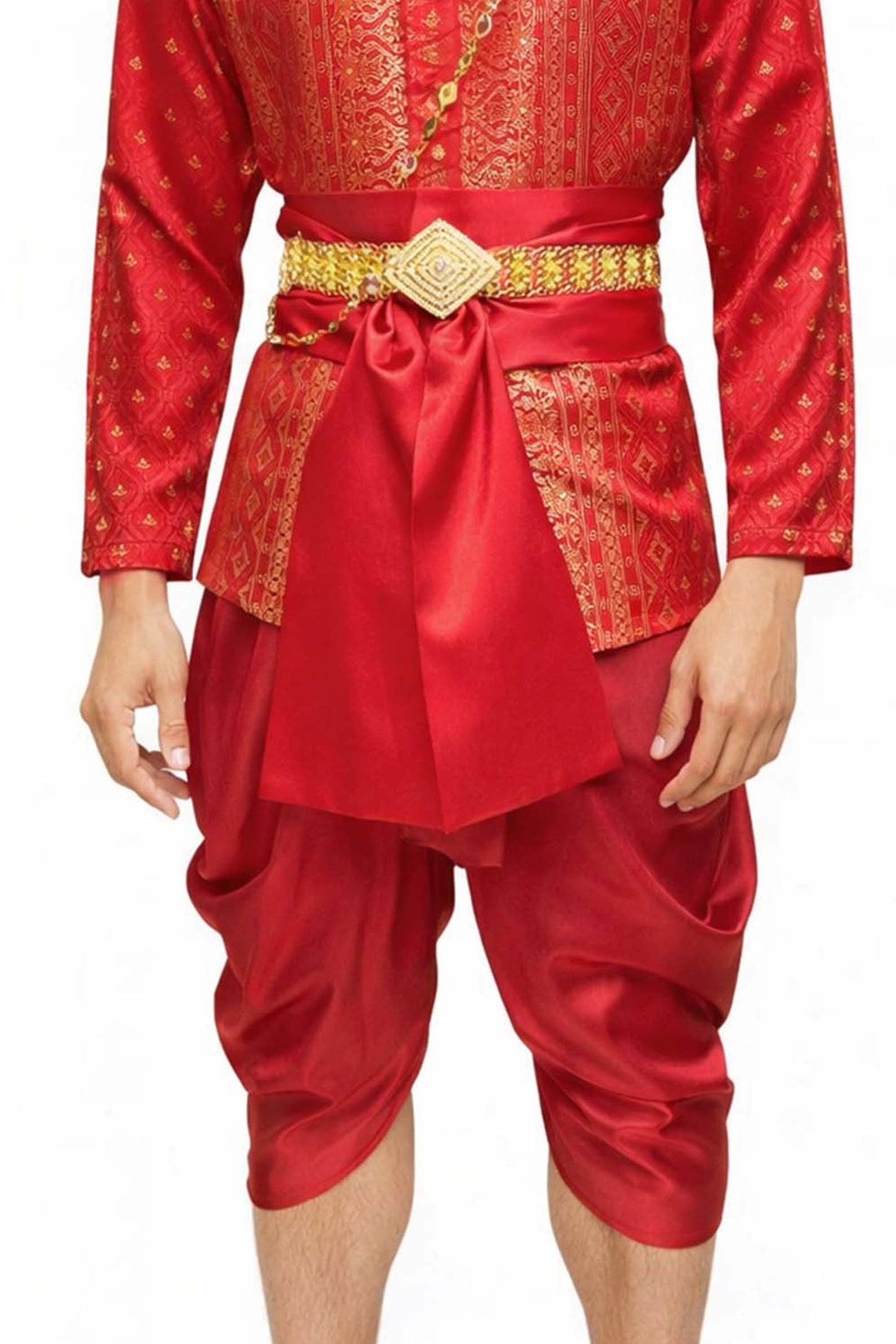 Thai Wedding Outfit For Men "Chut Thai" Red Silk Attire Traditional Formal Wear | Siam Regal