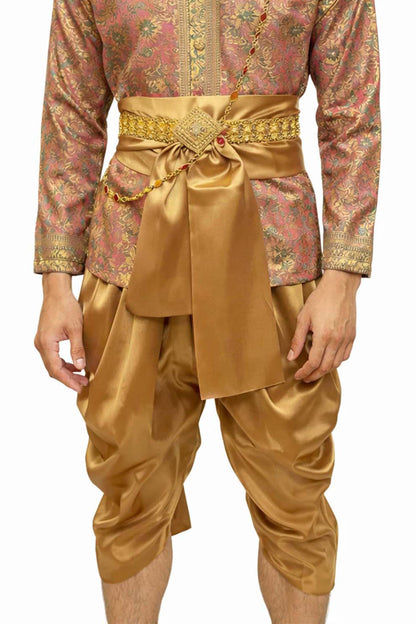Men’s Traditional Thai Outfit – Rose & Gold 3 Piece Silk Wedding Set | Siam Regal 🇹🇭