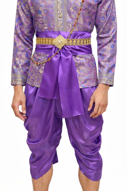 Men’s Traditional Thai Outfit – Purple 3 Piece Silk Wedding Set | Siam Regal 🇹🇭