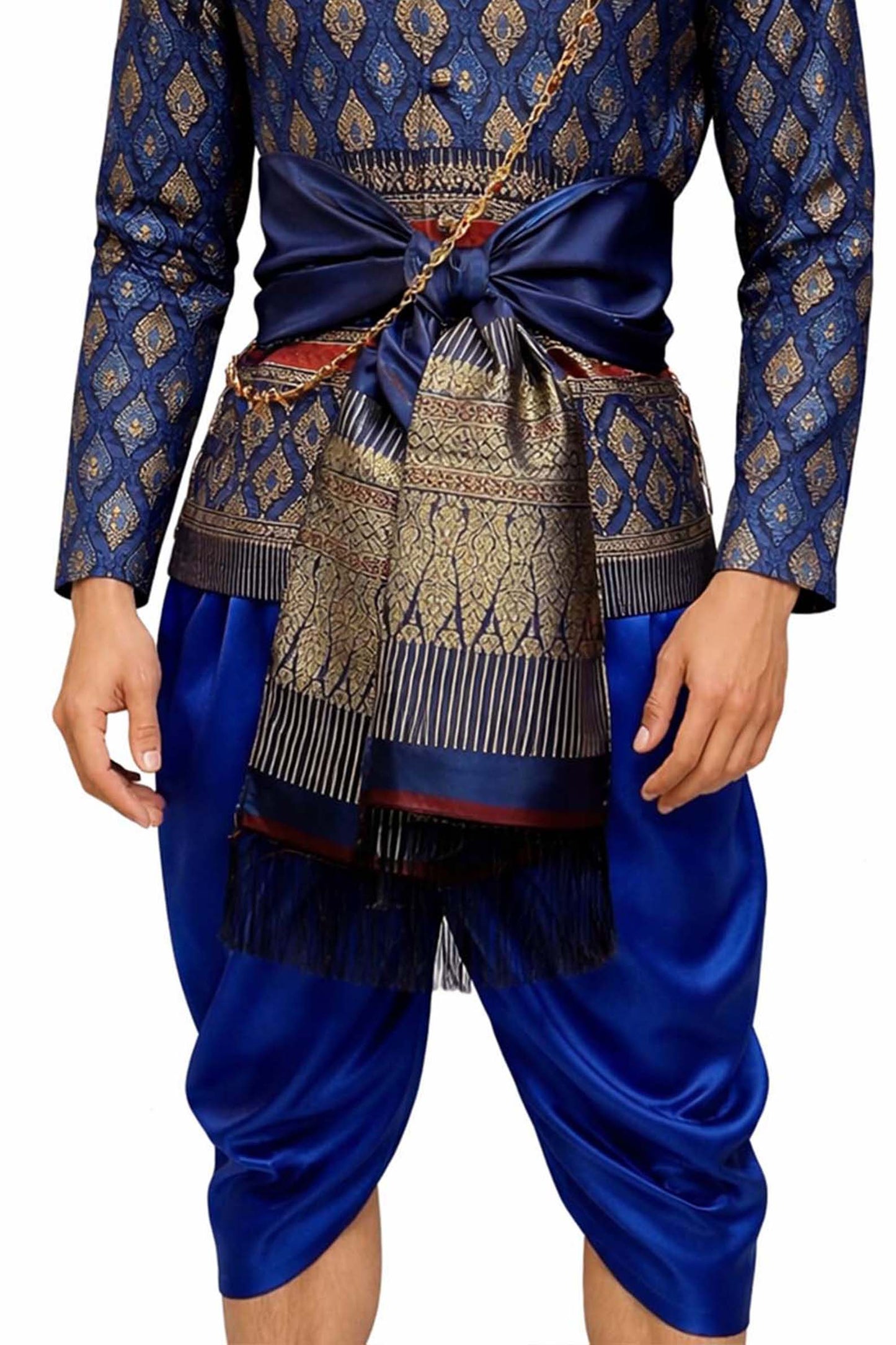 Thai Wedding Outfit For Men "Chut Thai" Royal Blue Silk Attire Traditional Formal Wear | Siam Regal