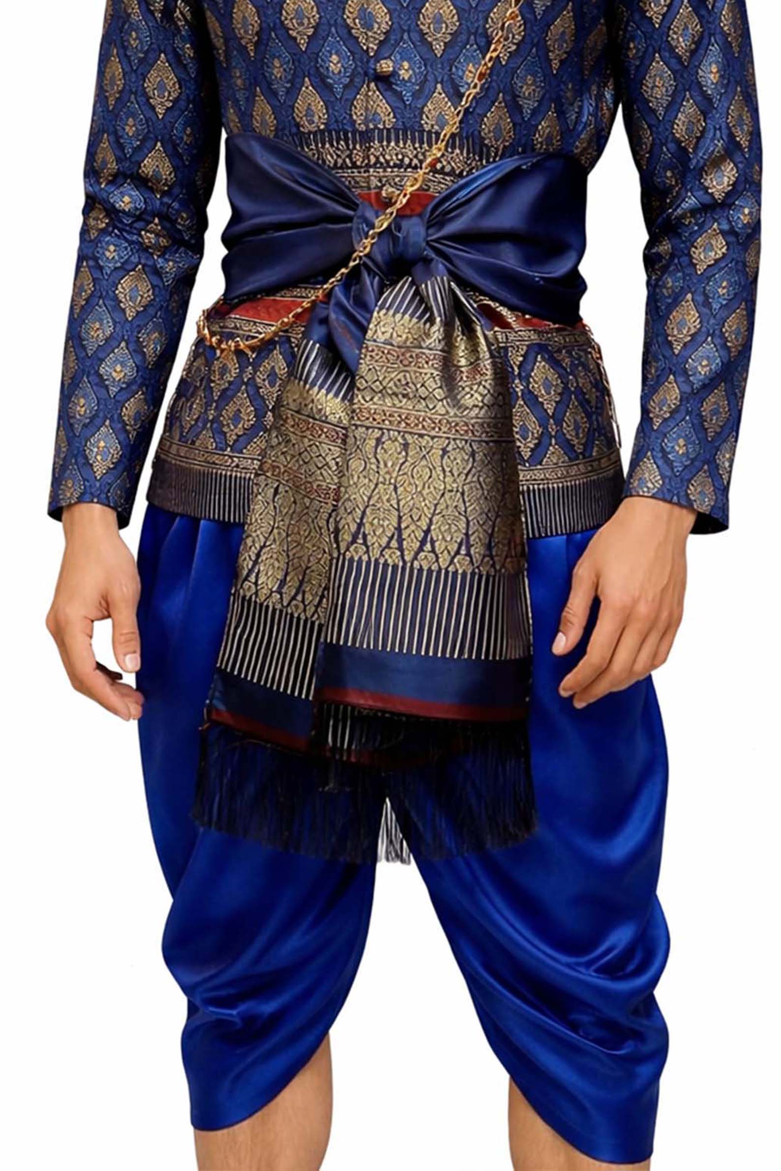 Thai Wedding Outfit For Men "Chut Thai" Royal Blue Silk Attire Traditional Formal Wear | Siam Regal