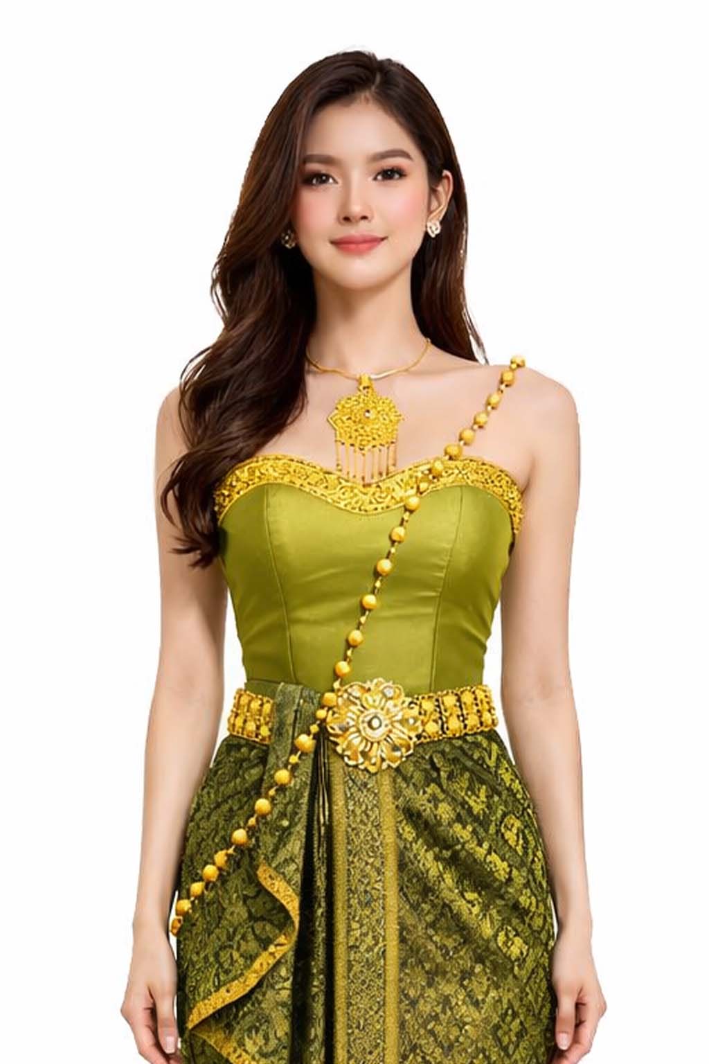 Thai Silk Wedding Dress – Lime Green Modern Thai Formal Outfit | Siam Regal