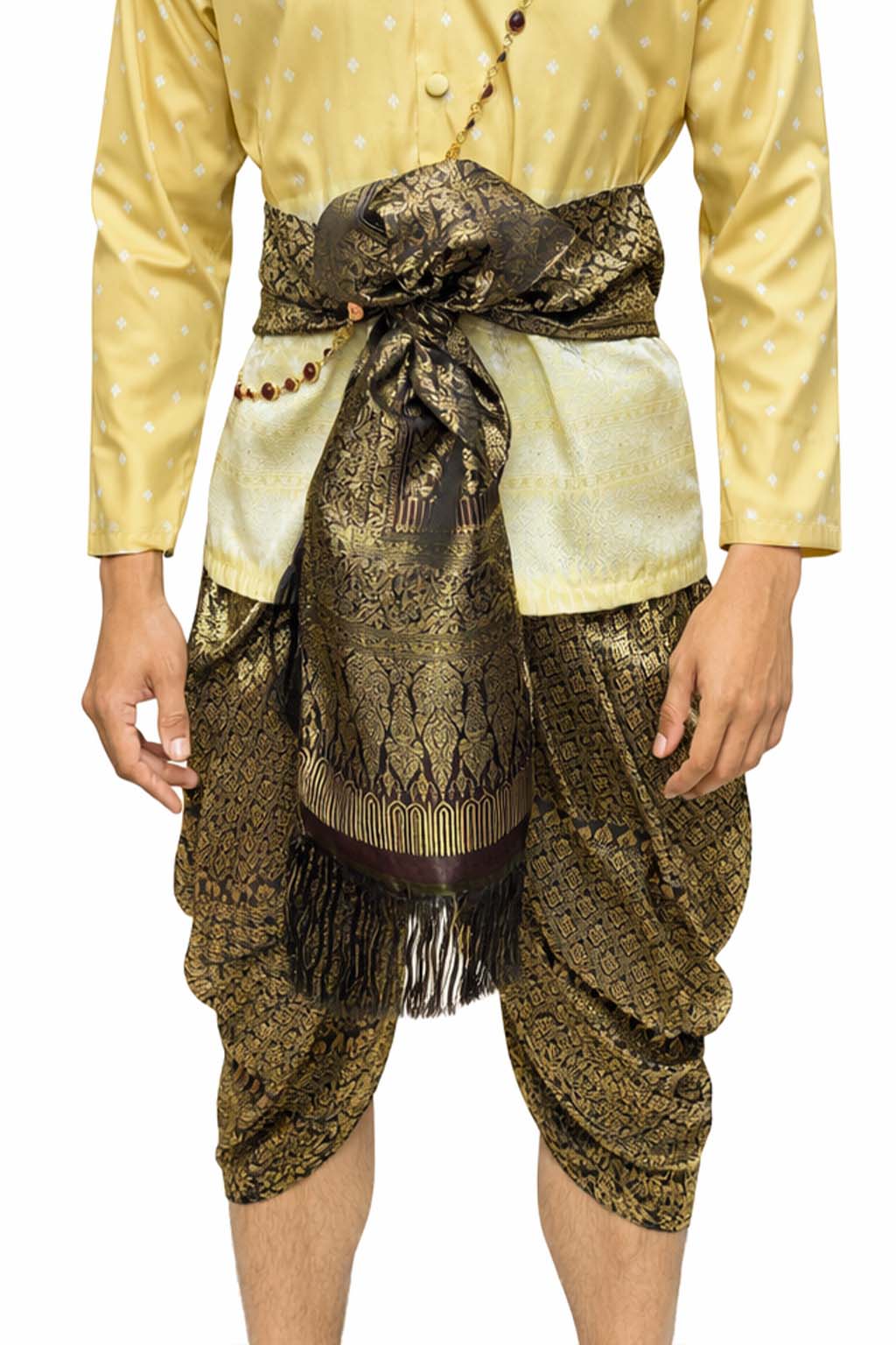 Thai Wedding Outfit For Men "Chut Thai" Yellow Silk Attire Traditional Formal Wear | Siam Regal
