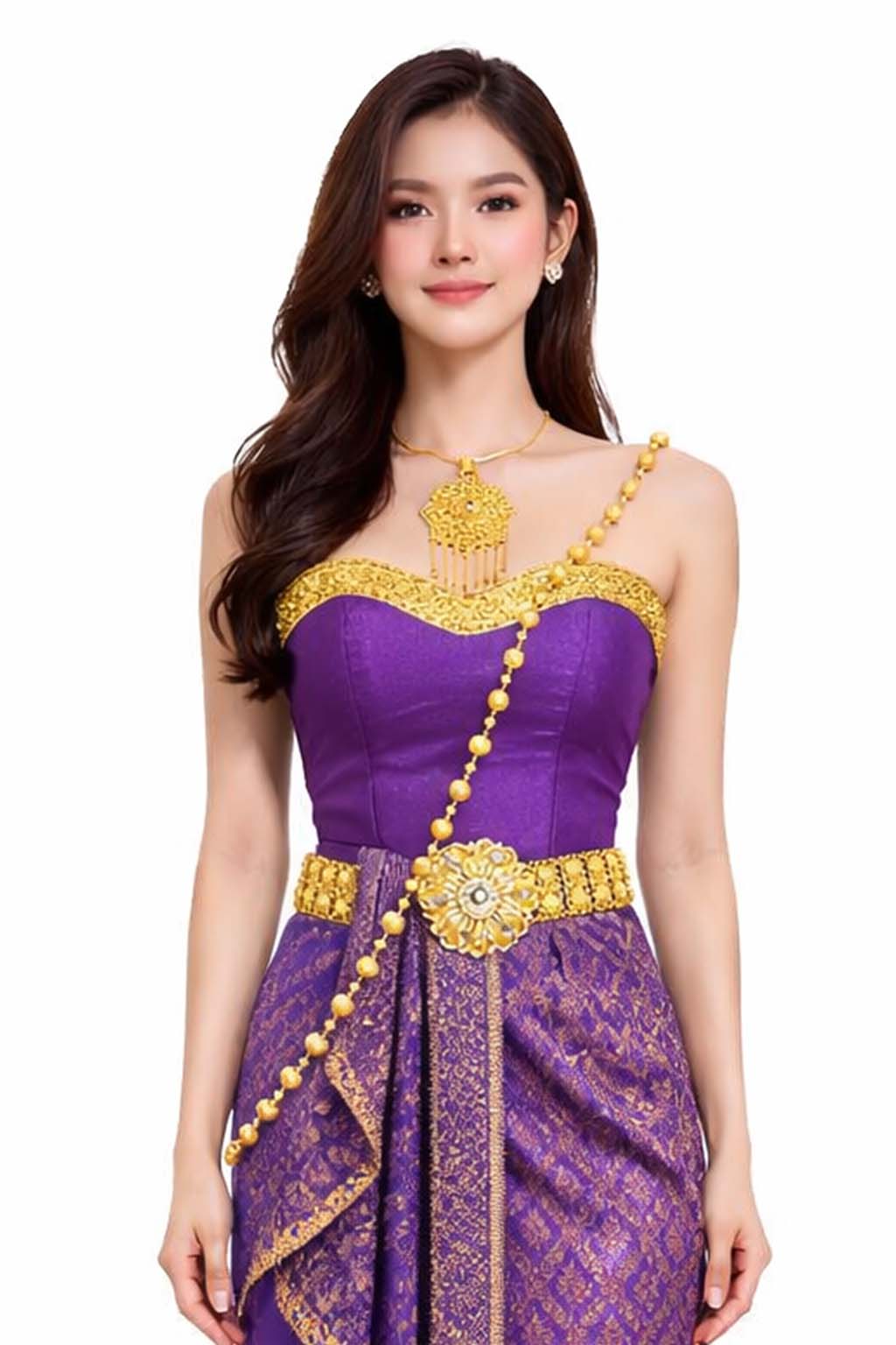 Thai Silk Wedding Dress – Purple Modern Thai Formal Outfit | Siam Regal