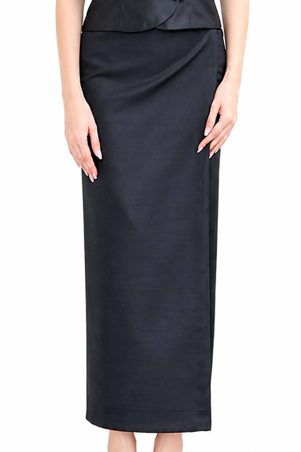 Black Thai Traditional Women's Silk Style Blouse and Long Sarong Skirt Set – Elegant Thai Formal Outfit, Traditional Thai Dress, Wedding Guest, Temple Wear, Cultural Ceremony Attire, Thai National Costume