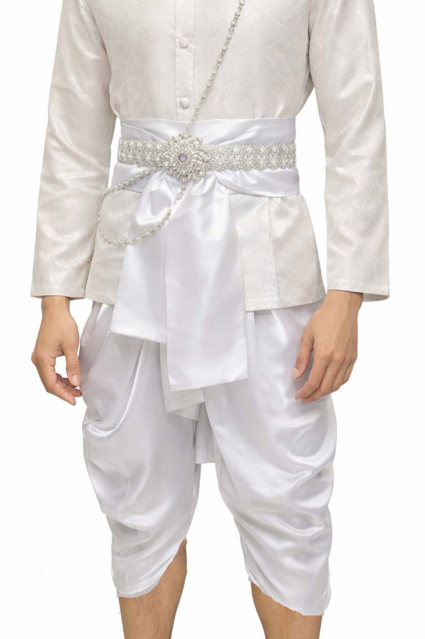 Thai Wedding Outfit For Men "Chut Thai" White Silk Attire Traditional Formal Wear | Siam Regal