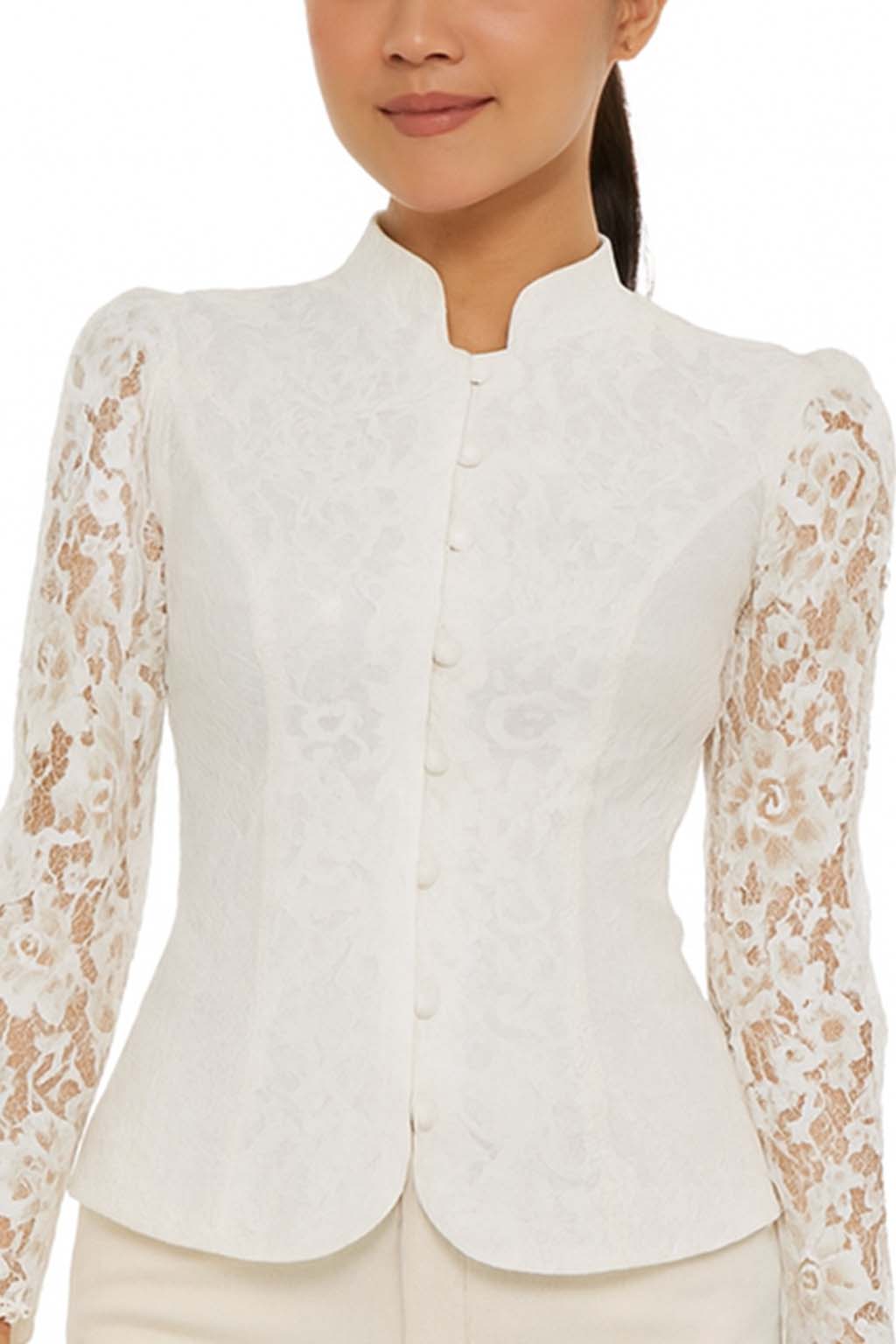 Ladies Thai Silk Blouse White