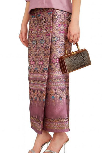 Ladies Luxury Thai Dress 2 Piece Set - Women's Formal Wedding Guest Attire Outfit