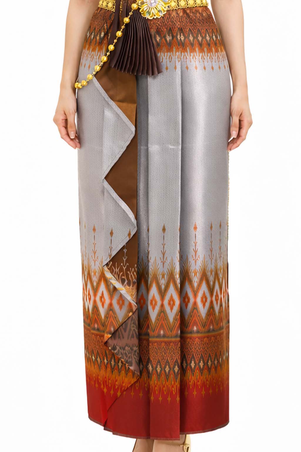 Thai Silk Wedding Dress – Gray Modern Thai Formal Outfit | Siam Regal