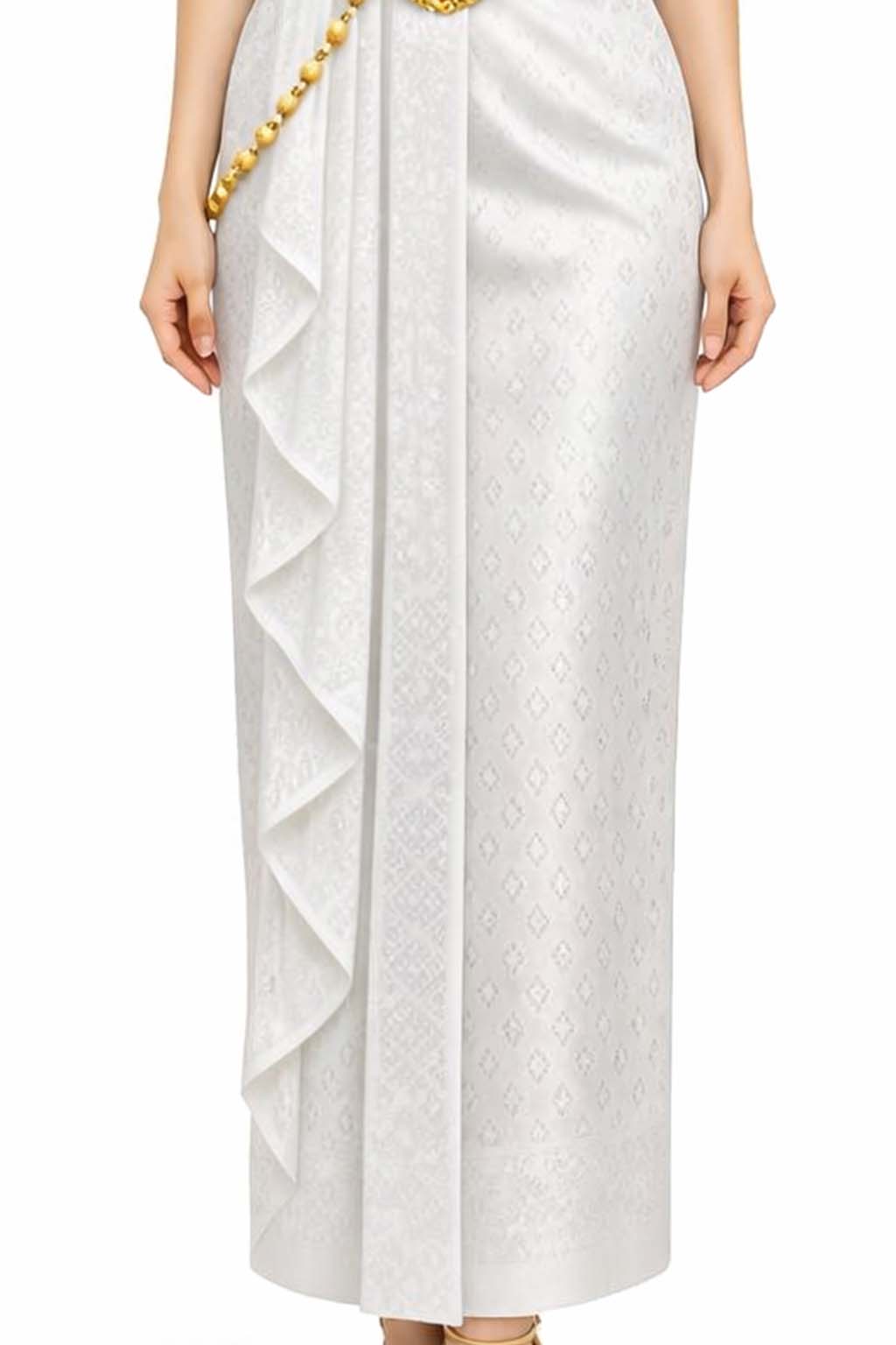 Thai Silk Wedding Dress – White Modern Thai Formal Outfit | Siam Regal