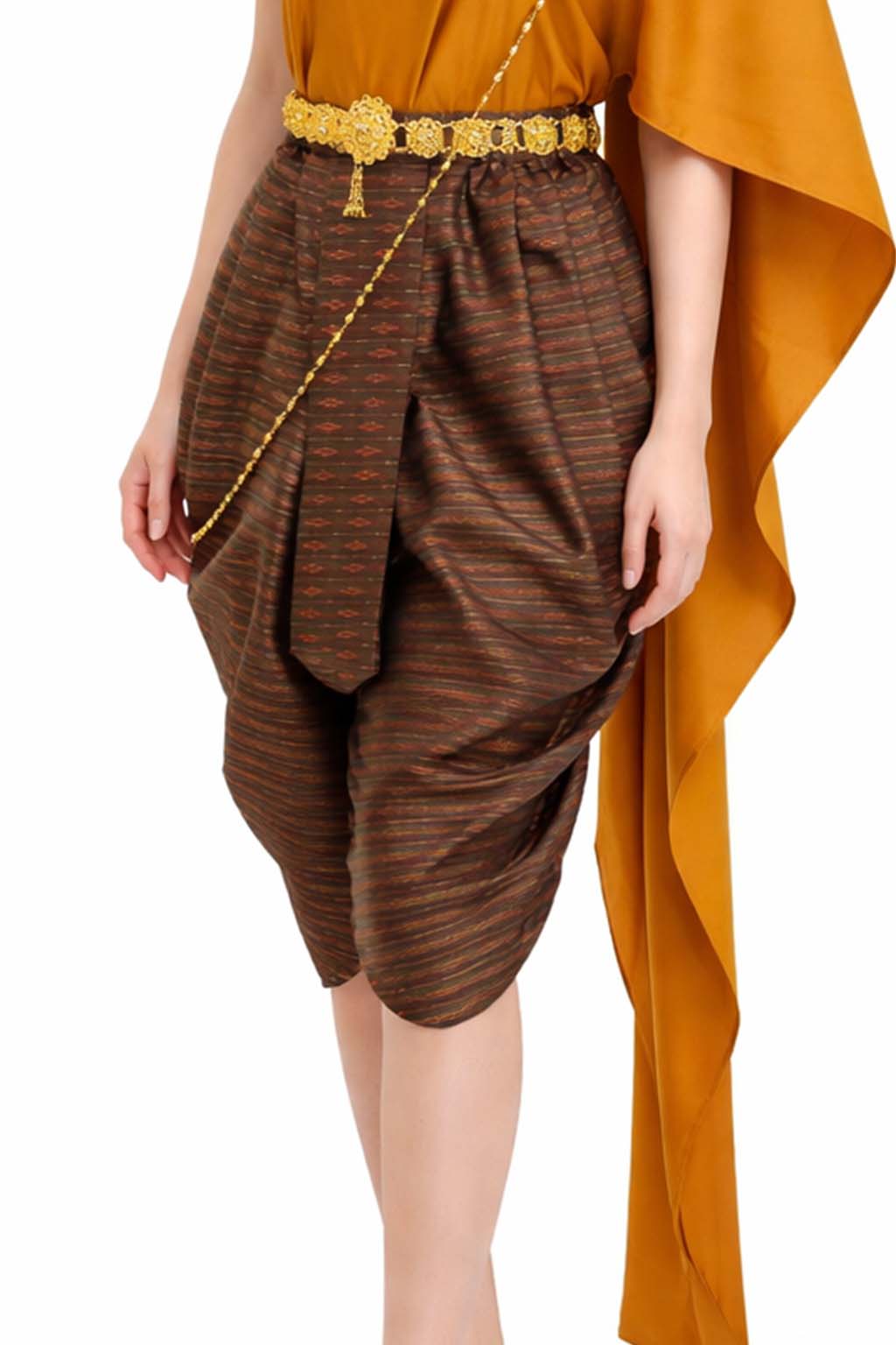 Ladies Thai Traditional 2 Piece Dress Set - Sarong Pants + Shawl Wedding Formal Attire