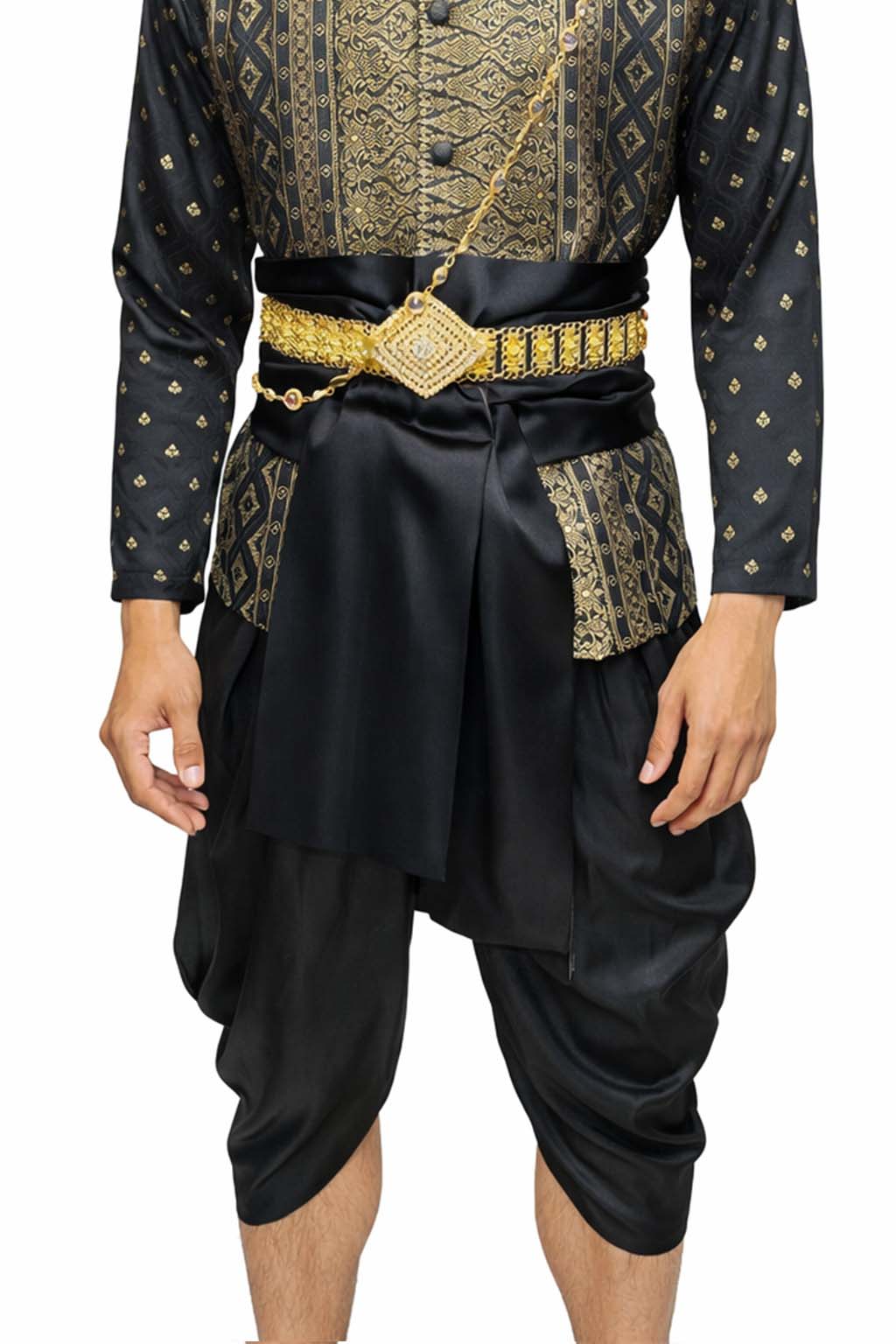 Thai Wedding Outfit For Men "Chut Thai" Black Silk Attire Traditional Formal Wear | Siam Regal
