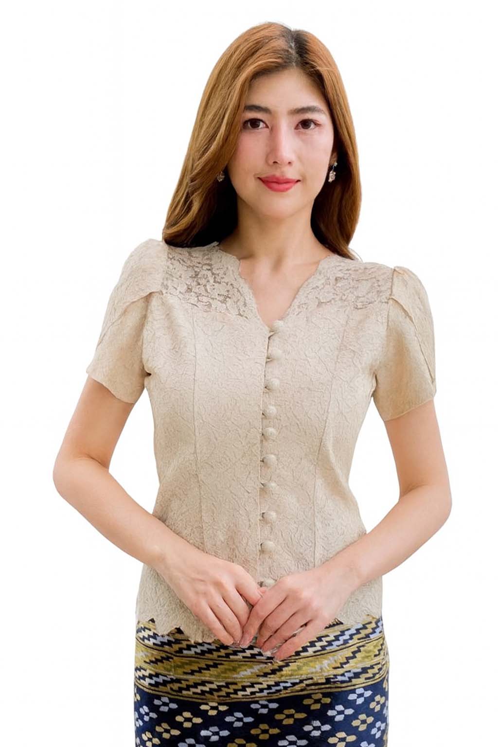 Ladies Thai Silk Lace Blouse – Authentic Traditional Thai Shirt for Weddings & Formal Occasions Siam Regal 🇹🇭