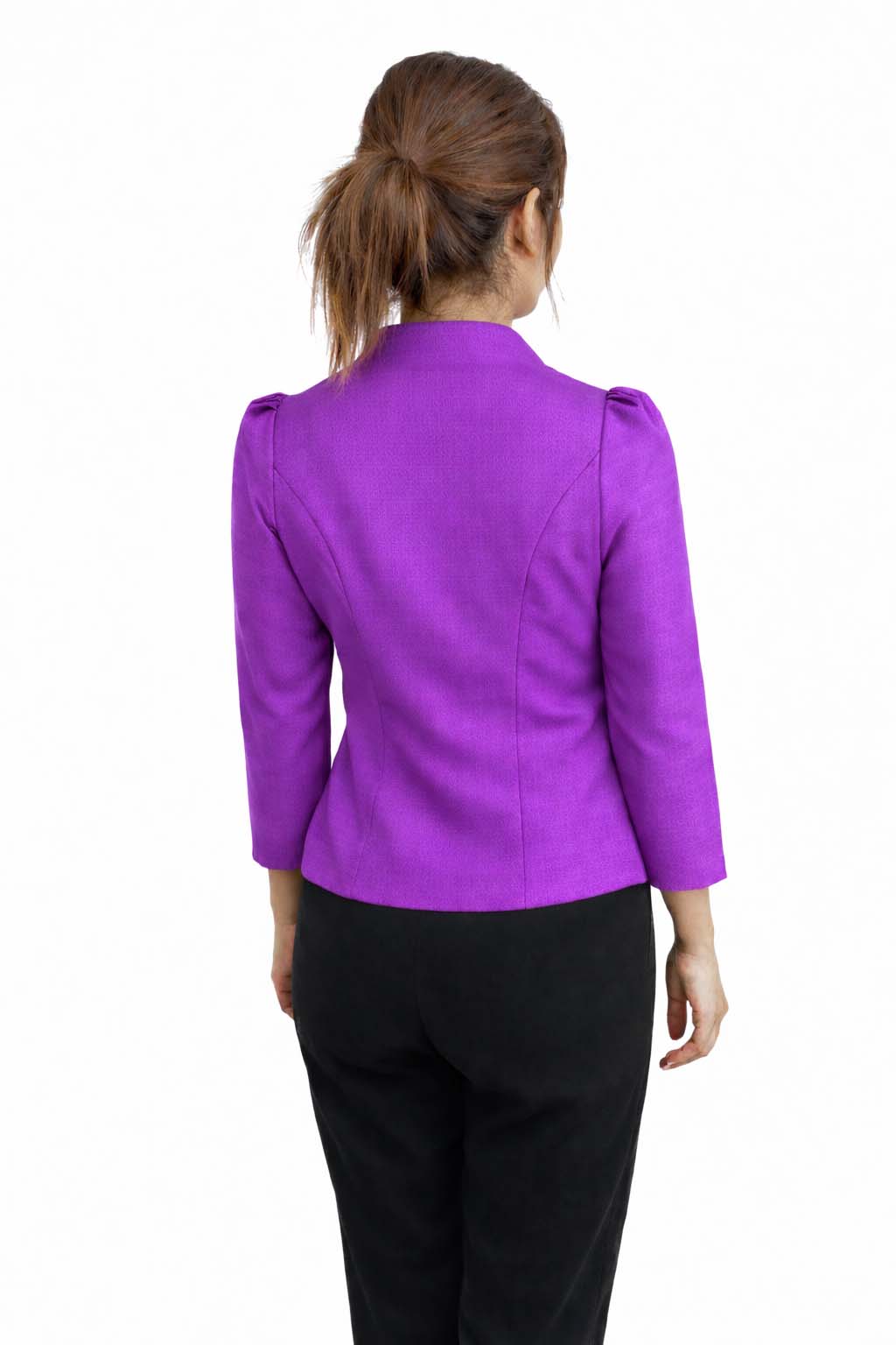 Elegant Thai Silk Blouse Double Button Closure Formal Shirt Wedding Dress Top