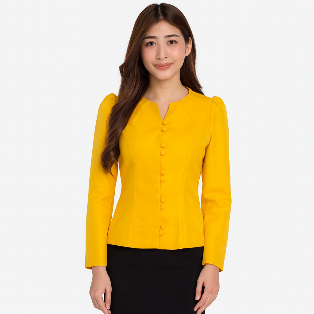 Siam Regal's Ladies Thai Silk Blouse Double Button Closure