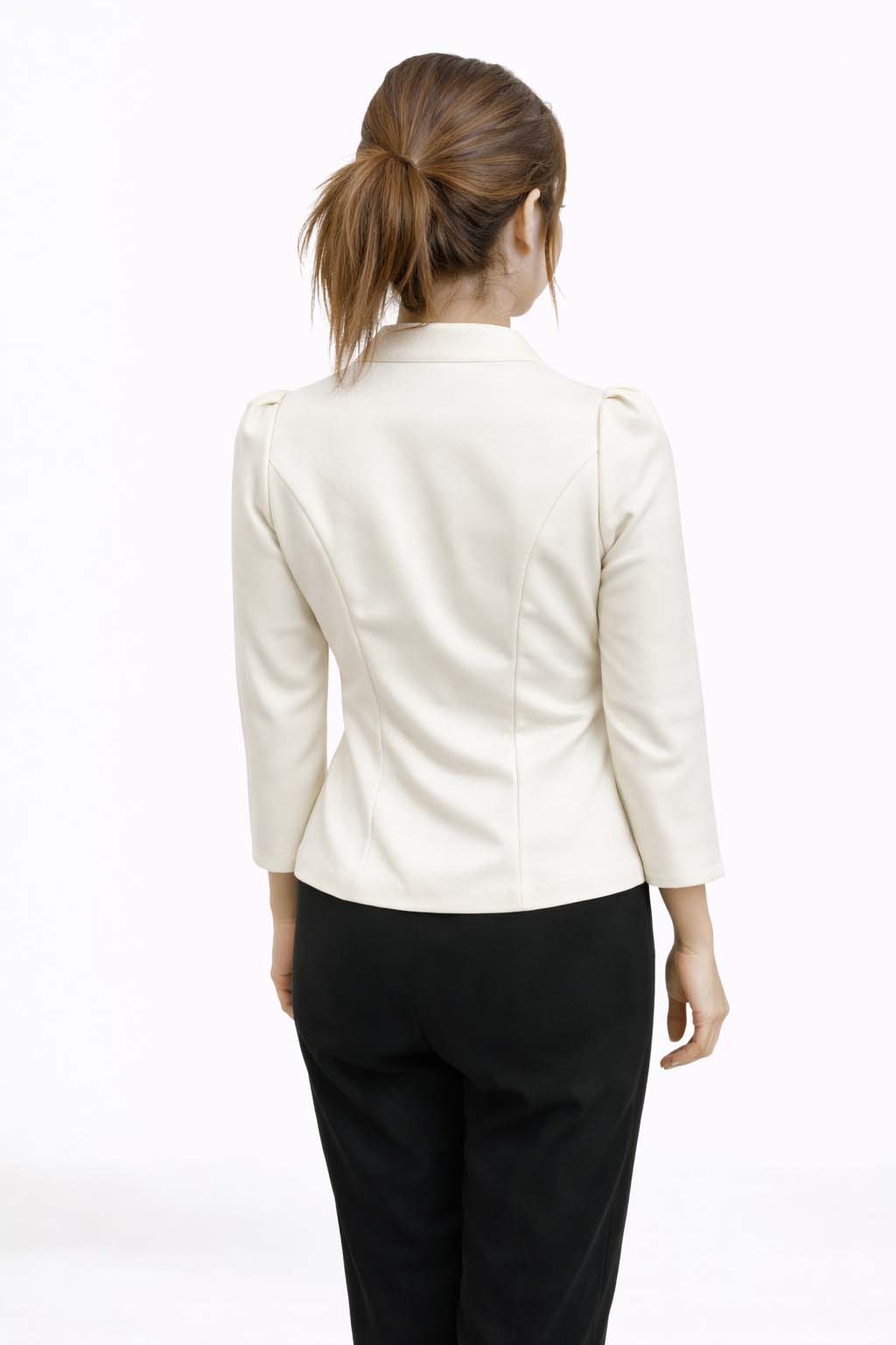 Elegant Thai Silk Blouse Double Button Closure Formal Shirt Wedding Dress Top