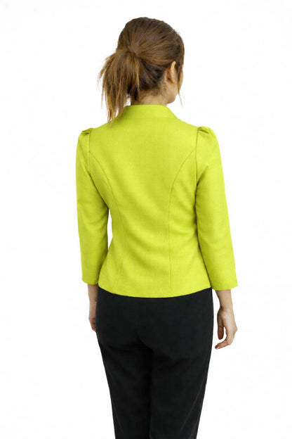 Ladies authentic Thai silk blouse for women with elegant 3/4 sleeves, Mandarin collar, traditional fabric-covered buttons, tailored fitted silhouette and puff shoulders. Women's Classic Thai formal shirt inspired by traditional Thai clothing, ideal for weddings, temple visits, cultural ceremonies, festivals, office wear and special occasions. Premium women's Thai blouse Amazon Etsy eBay Siam Regal