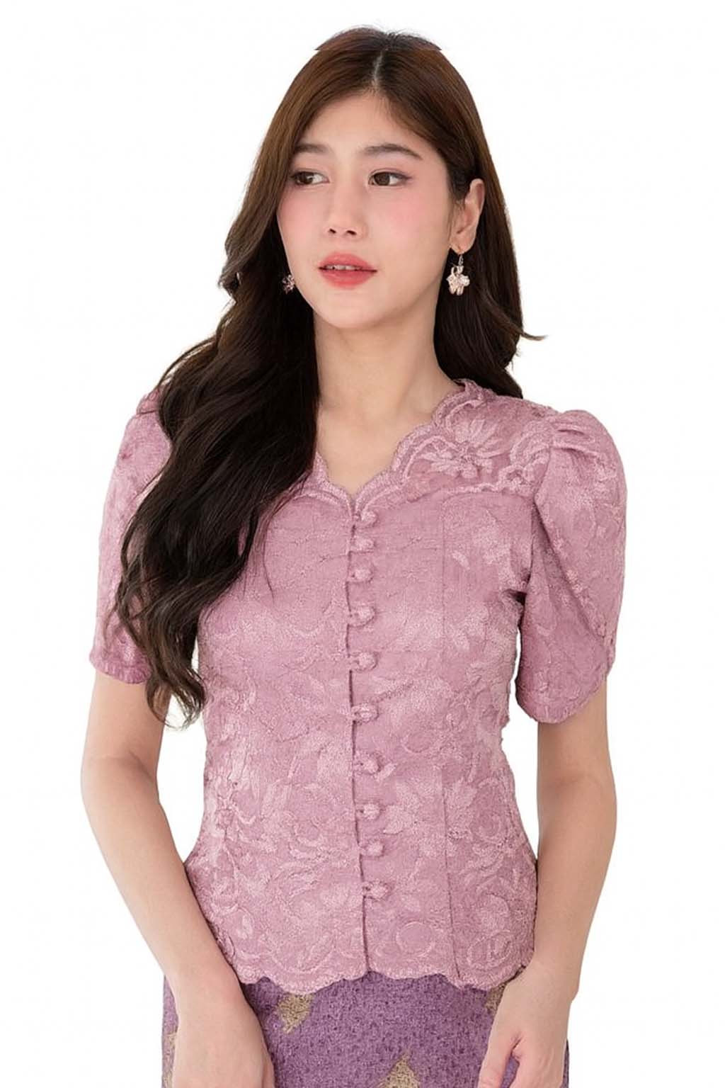 Ladies Thai Silk Lace Blouse – Authentic Traditional Thai Shirt for Weddings & Formal Occasions Siam Regal 🇹🇭